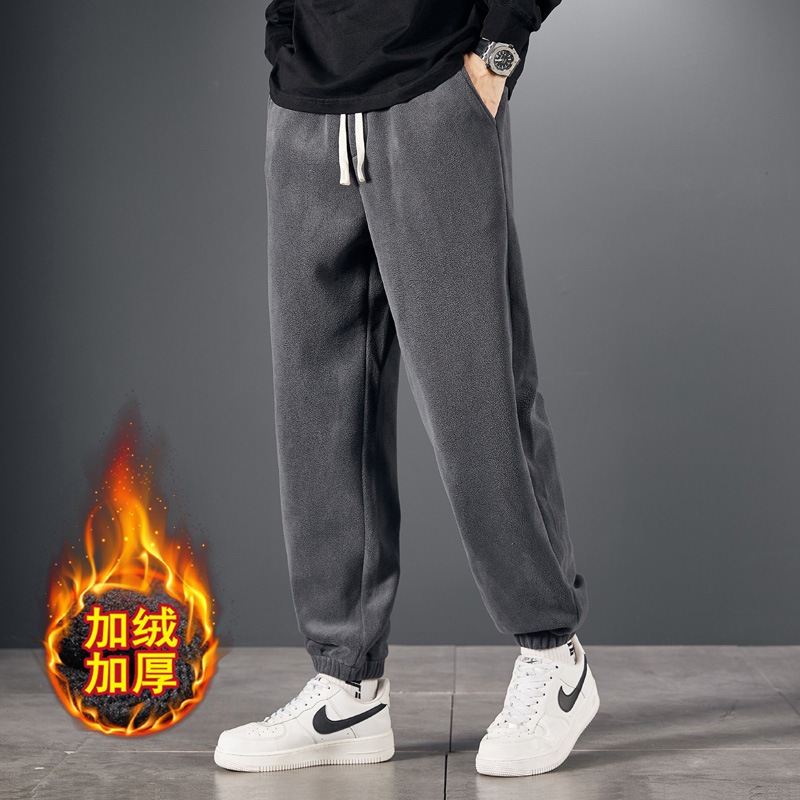 男性用オーストリアベルベットカジュアルパンツ両面ベルベットパンツスポーツレギンスパンツ暖かいベルベットスウェットパンツトレンド