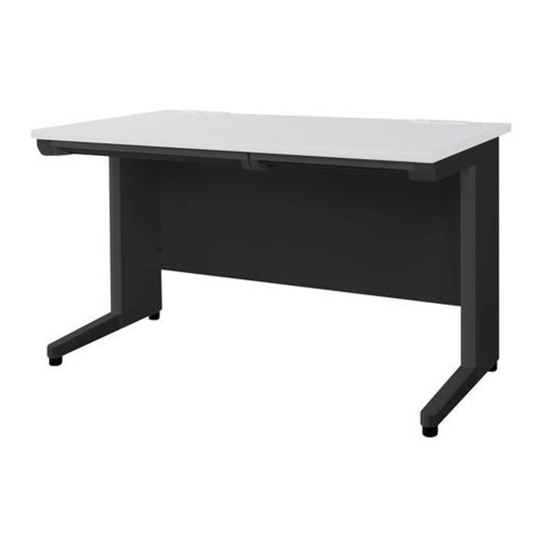 法人限定 Netforce LHD-127B-W-BK-NG 天板ニューグレー 本体ブラック 平机 (W1200mm) メーカー直送