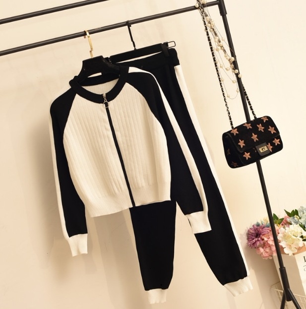 トップス パンツ セットアップ 袖あり 長袖 スタンドカラー リブ 前開き リブニット 上下セット 2点セット 大人 上品 お洒落 かっこいい レトロ 大人可愛い 大人女子 メンズライク マニッシュ