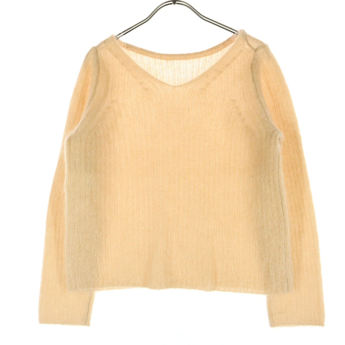美品 長袖 ニット 38 ベージュ系 レディース 古着