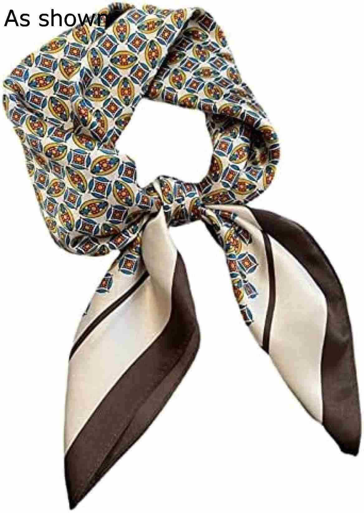 【20%OFFクーポン～】スカーフ 春の花柄スカーフおしゃれで上品な飾りスクエアスカーフカレー70cmネックスカーフ レディース スカーフ