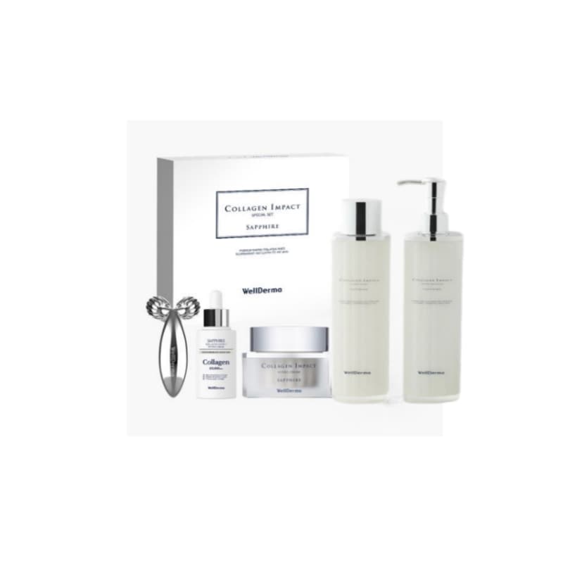 サファイア コラーゲン インパクト スペシャルセットフェイスローラー（シルバー）付き/韓国基礎化粧品セット/ 韓国スキンケアセット