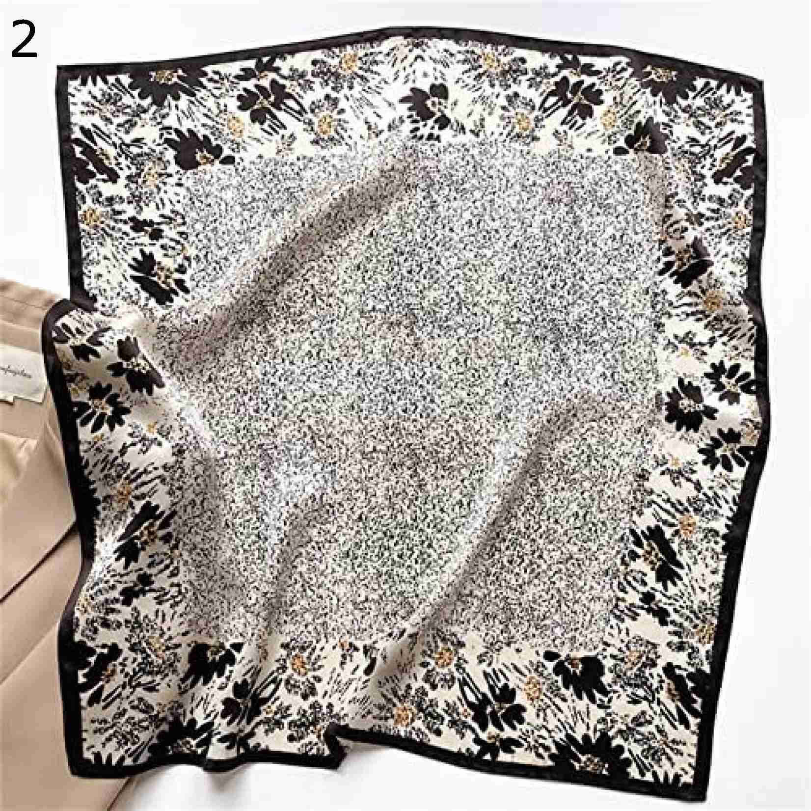 【20%OFFクーポン～】レディース スカーフ 秋と冬の花柄 70 小さな正方形のスカーフ女性のスカーフファッショナブルな洋風スカーフ暖かい小さなスカーフ バッグ飾り 髪飾り 春夏 海辺 旅行 通勤