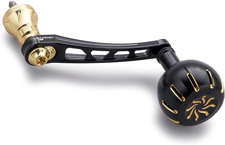 65-70mm可変 リール ハンドル 35mm ノブ搭載 シマノ ダイワ 通用 スピニングリール Chrysant Series 761( ブラック＆ゴールド)