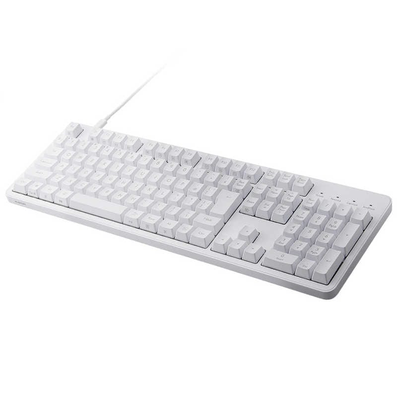 エレコム　ELECOM　キーボード 有線 着脱式USBケーブル 茶軸 タクタイル メカニカル テンキー付き Leggero ホワイト　TK-MC50UKTWH