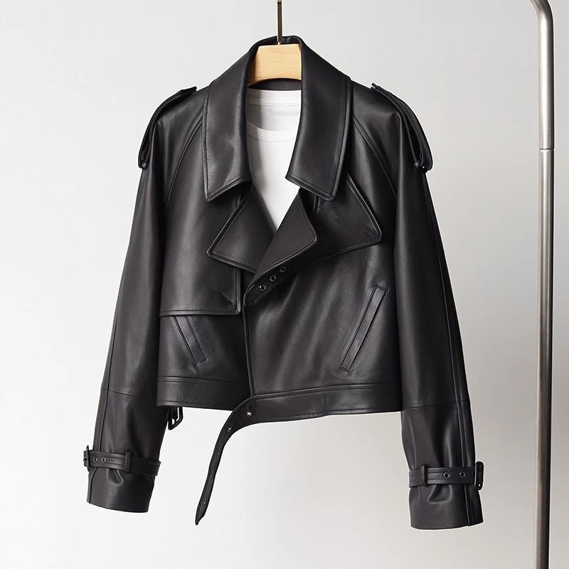 Haining シープスキン本革ジャケットヨーロッパ商品 2024 秋冬新スタイルの女性のショートベルベット肥厚コートレザージャケット