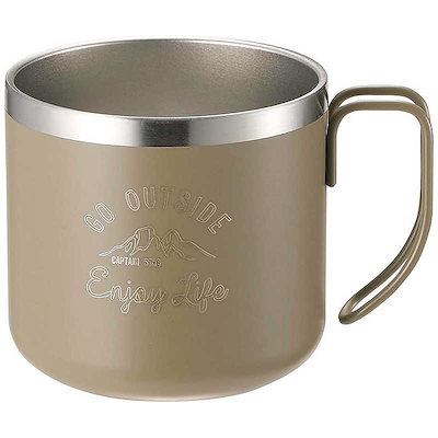 他サイト： キャプテンスタッグ(CAPTAIN STAG) マグカップ コップ ダブルステンレス 真空断熱 保温保冷 350ml カーキ モンテ UE-3431の商品画像