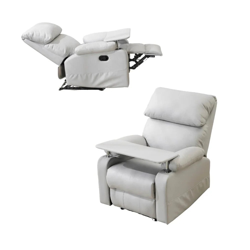 【国内即日発送】リクライニングソファー ソファー 1人掛け ゲーミングチェア PU 160度調節可能　テーブル付き PUレザー チェア オットマン一体型 パーソナルチェア 耐圧分散