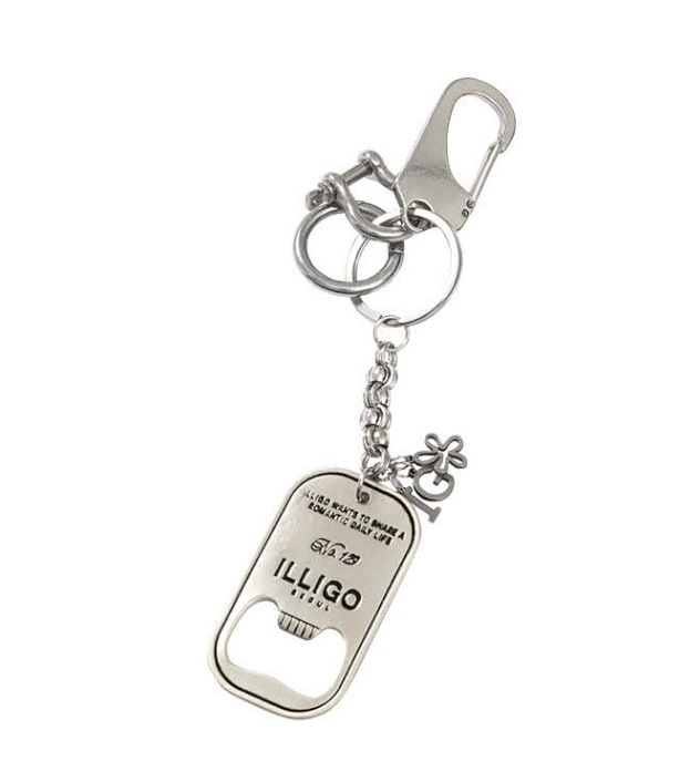 NO.129オープナーキーリングキーホルダーキーチェーンシルバー