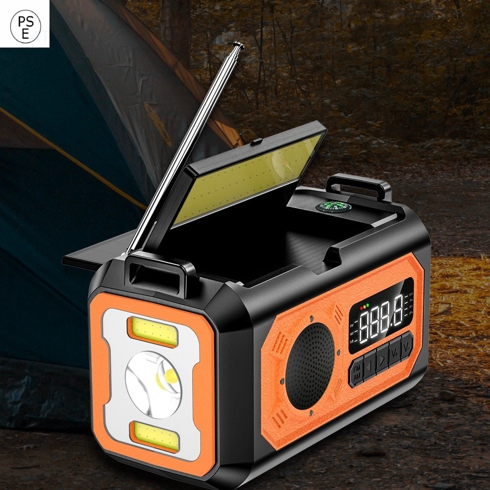 【新品特典】防災ラジオ ソーラー多機能ラジオ 手回しラジオ AM/FM携帯ラジオ SOS緊急警報 12000mAh電池内蔵 非常用照明器具防災ライト コンパス 手回し充電 ソーラー充電