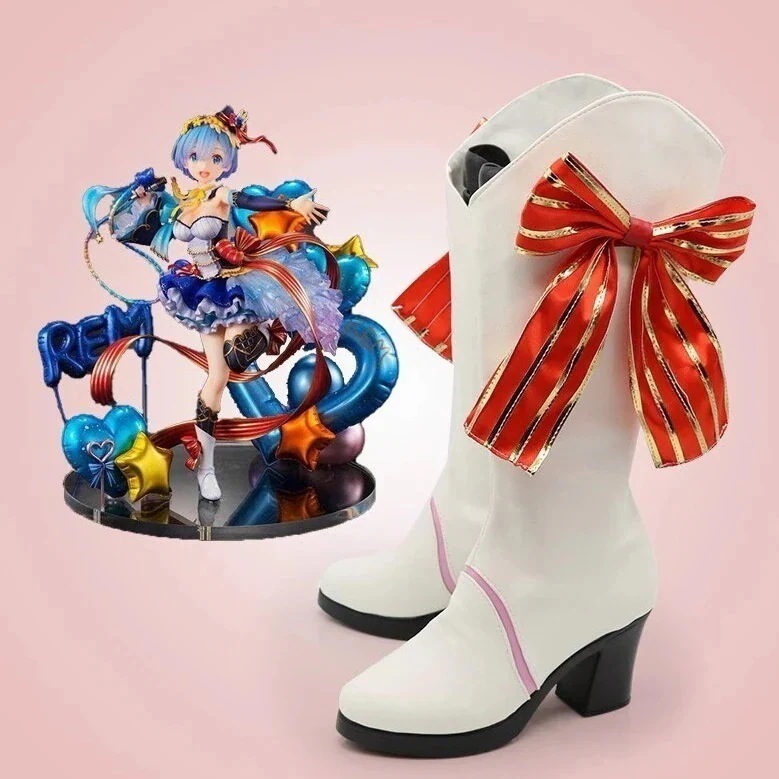 Re:ゼロから始める異世界生活レムコスプレ靴ブーツ