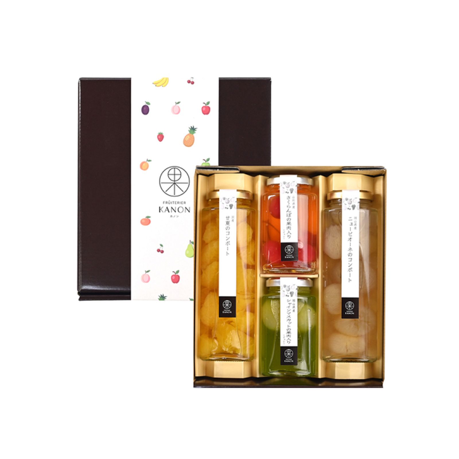 フリュテリーカノン KANON 国産フルーツジュレ＆コンポート 4本アソート ゼリー ギフト×1個