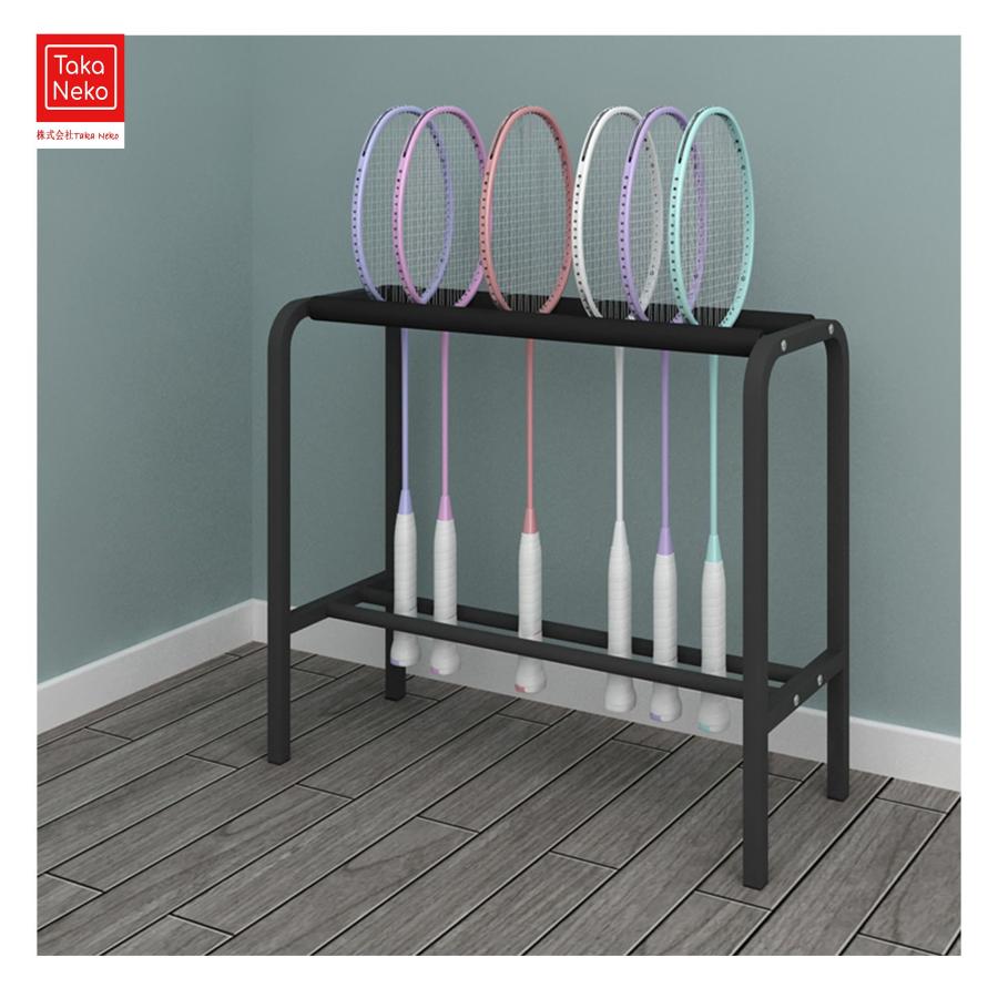 ラケット収納ラック ブラック 柔らかい泡の腕および 大型バドミントンラケットホルダー ラケット ホールダー テニスラケットスタンド 子供用ラケットディスプレ