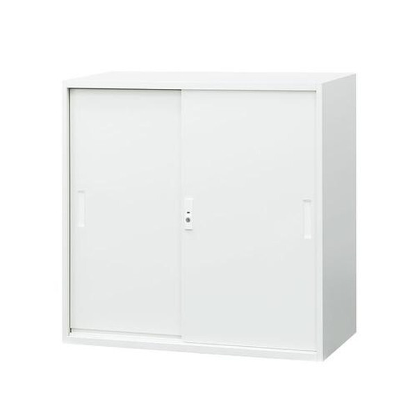 法人限定 Netforce EA-8840-3H-W-WH ホワイト 引戸書庫 3段 スチール (幅880×奥行400mm) メーカー直送