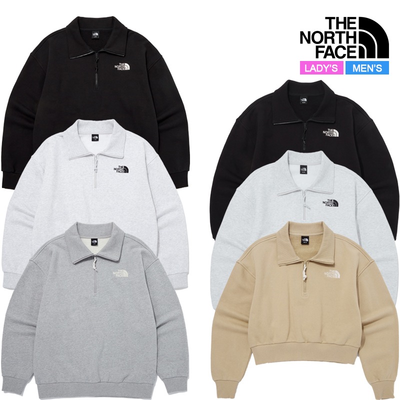 エッセンシャル ハーフジップ スウェットシャツ NM5MQ04 男女共用 レディース ロンT ニット セーター カットソー トレーナー 長袖 楽チン ゆったり オーバーサイズ 大きいサイズ