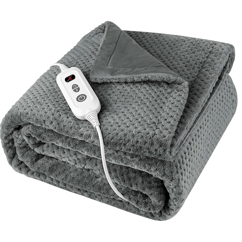 【国内即発】MYCARBON 電気毛布 電気ひざ掛け ブランケット電気掛け毛布 188 * 130cm 掛け敷き フランネル 9段階温度調節 8段階切タイマー 過熱保護 防寒対策 ダニ退治 暖かい 冬