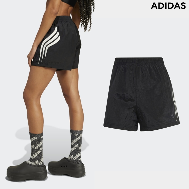 [ADIDAS] アディダス レディース アトランタ カットライン ショート パンツ ブラック / NYLON SHORTS BLACK