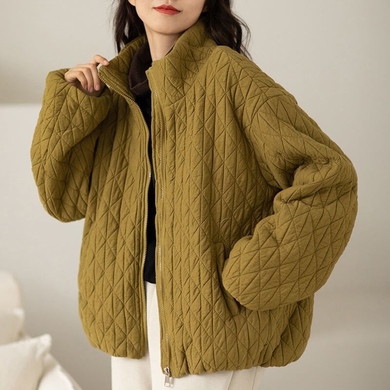 ダウンジャケット人気ボアアウター2022はボアで決まり 秋ジャケット ショット丈 丸ネックライダースキルティングアウター