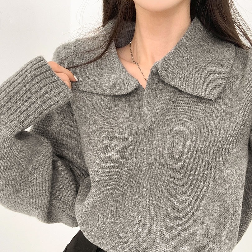 韓国の女性ファッション/ [6color] カシミアオープンカラーニット nt1214 4,977円