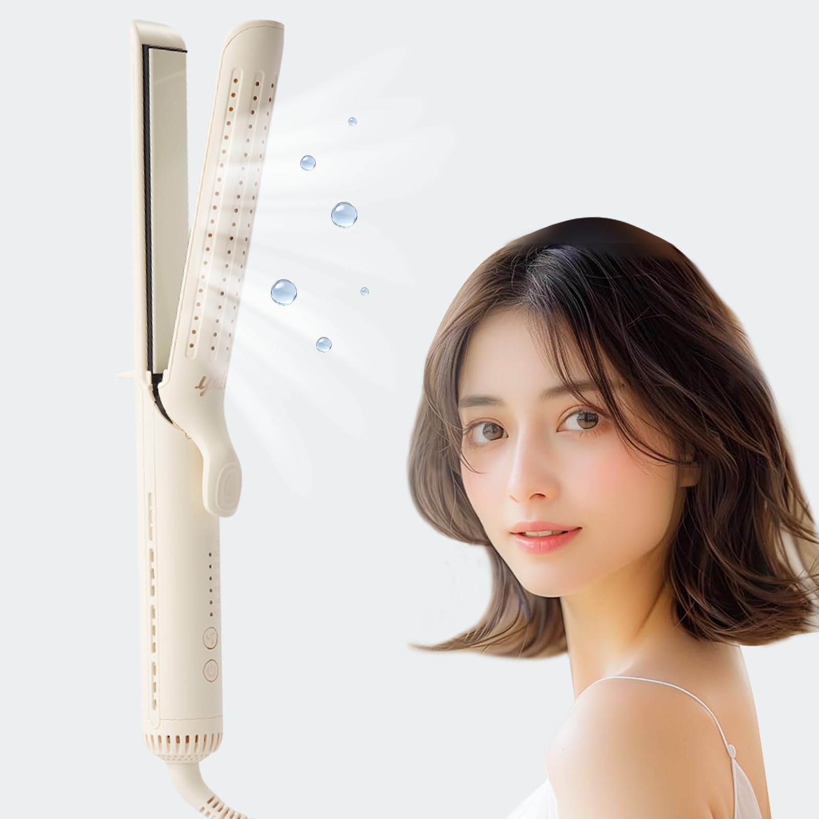 ヘアアイロン 2in1 ストレート 5段階温度調節 160個の冷風出口 デュアルエアダクト技術 ヘアストレートアイロン 美容師プロ 手持ち熱くないナノケア ヘアーアイロン コテ 360度回転コード 海