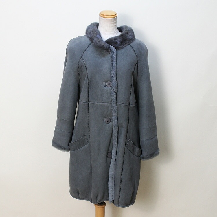 ミンク トリミング ラム Wフェイス ファー ジャケット グリーン 送料無料 レディース ギフト プレゼント