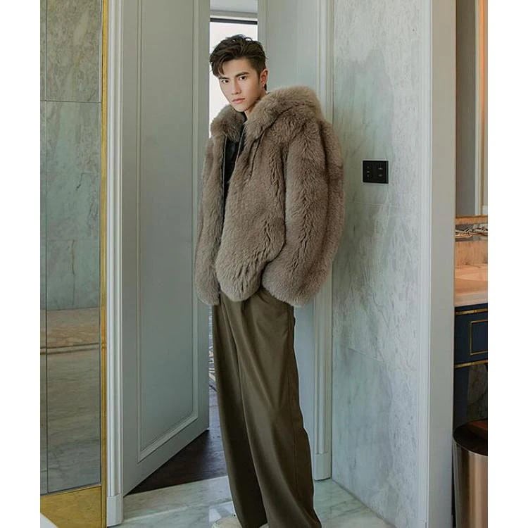 男性コート 格好良い 冬服 高級 2色 毛皮コート フェイクファー ファーコート フード付き 長袖 大きいサイズ 令和 厚手 軽量 暖かい ジャケット お洒落 S-5XL