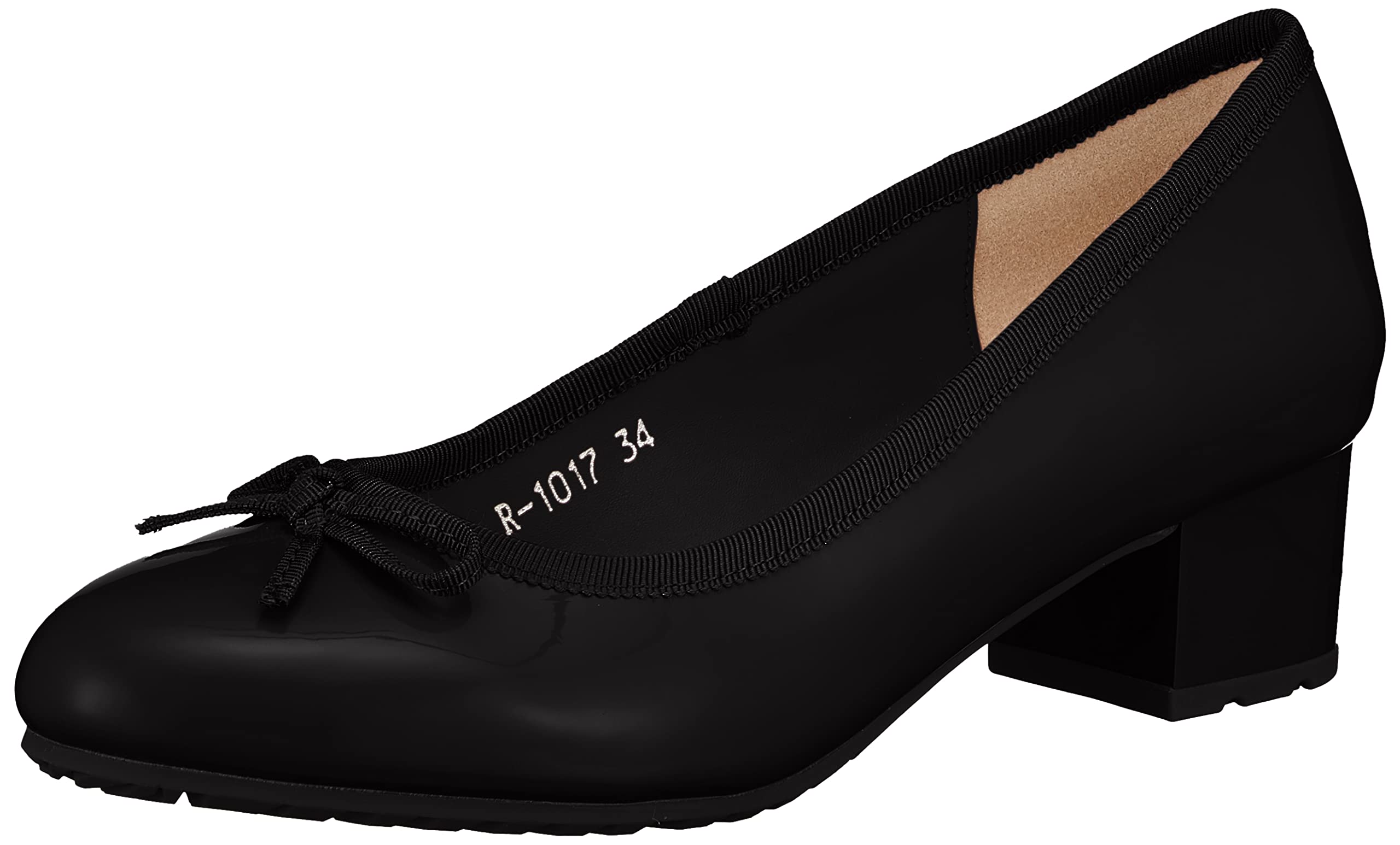 [オリエンタルトラフィック] レインパンプス バレエシューズ 太めヒール 晴雨兼用 滑りにくい 大きいサイズ 小さいサイズ 歩きやすい 防水 レディース ブラック 23.0 cm