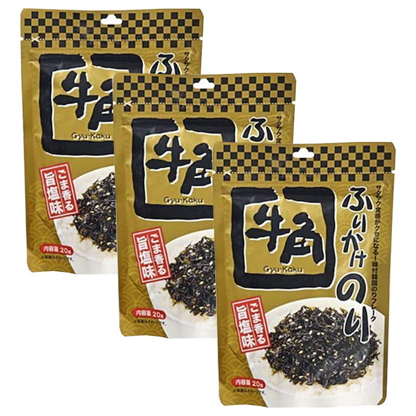 海外限定 フードレーベル 牛角 ふりかけのり ごま香る旨塩味 20g 6袋セット 韓国 ごはん 海苔