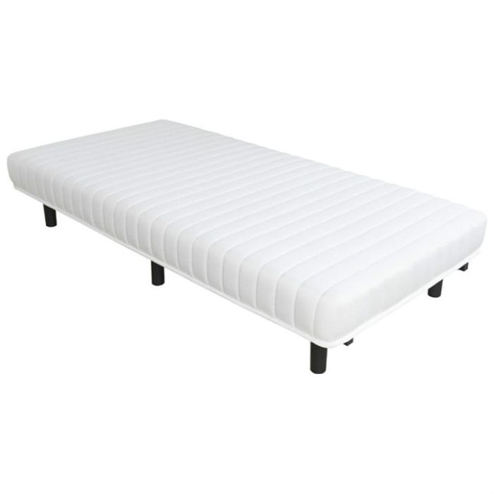 圧縮ロール 脚付きポケットコイルマットレス ベッド BW-666 ホワイト