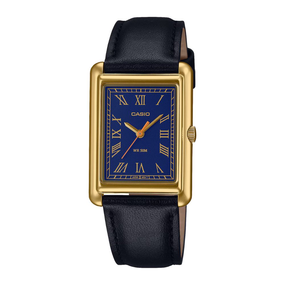 カシオ 腕時計 手表 レディース 長方形 レクタンギュラー 時計 ローマ数字 インデックス ブラック レザーベルト クラシック デザイン 上品 おしゃれ 大人かわいい フォーマル スーツ ビジネス カ