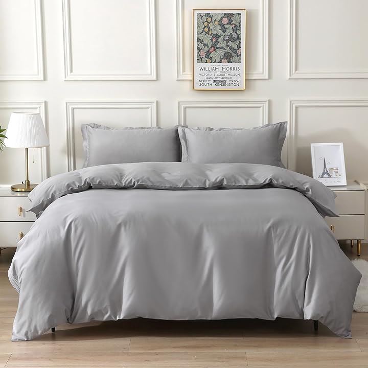 ボックスシーツ オーストラリア綿100% ホテル仕様 サテン調 おしゃれ( グレー, 「3点セット」シングル)