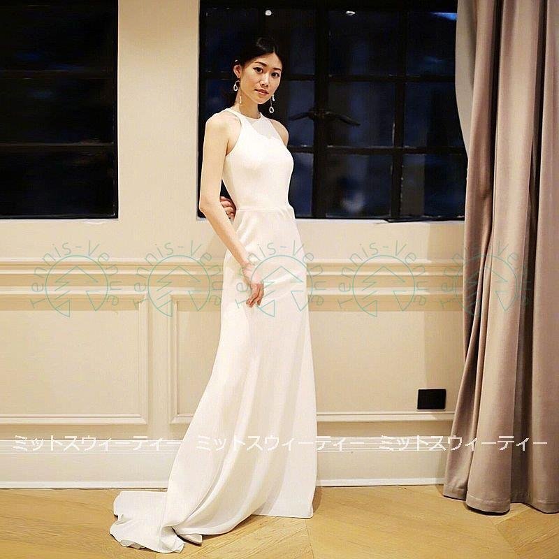 ウェディングドレス スレンダードレス ウエディングドレス 二次会 花嫁 パーティードレス 披露宴 ブ