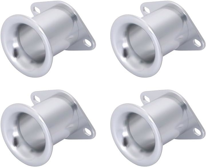 アルミ エアファンネル カール 44x72mm トヨタ AE86等 汎用 社外品 キャブレター 交換 4個セット シルバー(4個セット（シルバー）)