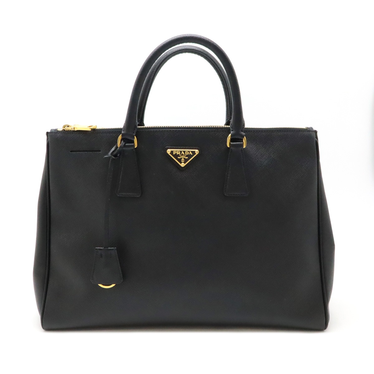 ガレリア トライアングルロゴ SAFFIANO サフィアーノ ハンドバッグ トートバッグ レザー NERO 黒 ブラック ゴールド金具 BN178