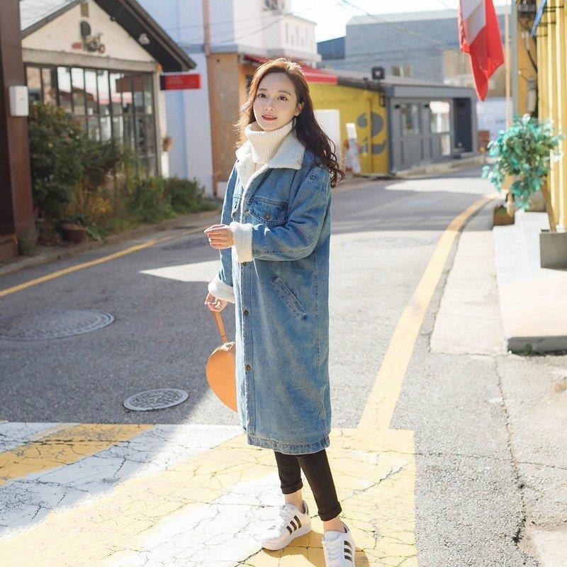 新作 セール デニムコート ロングコート レディース 大きいサイズ 3L 秋 冬 裏ボア アウター ロング丈 無地 シンプル カジュアル お出かけ 女子会 デート服