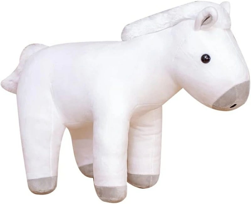 ぬいぐるみ ウマ 馬 動物 大きい 添い寝 もちもち 萌え 寝かしつけ お誕生日 プレゼント 飾り 子供向け キャラクター 抱き枕 縫い包み ホワイト クッション ベッドサイド 可愛い 柔らか 60c