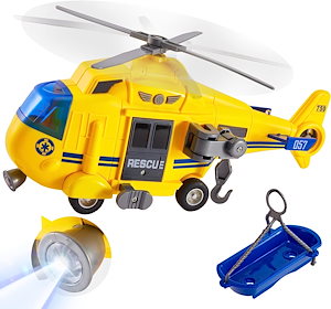 子供用おもちゃのヘリコプター 3つの効果音と2つのライト付き 飛行機レスキューおもちゃ ロールプレイ ギフト 子供 男の子 女の子 3 4 5 6歳