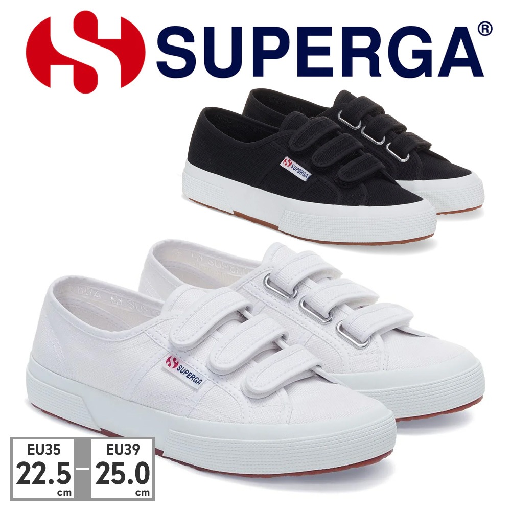 SUPERGA スニーカー メンズ レディース コットン3ストラップ S00BN20 F83 スペルガ 2750 Cot3Strapu Sneakers コットン ベルクロ ベルト