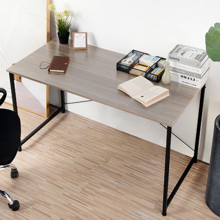 パソコンデスク シンプル 極簡易デスク ワークデスク 木製 机 Gray Particle Board