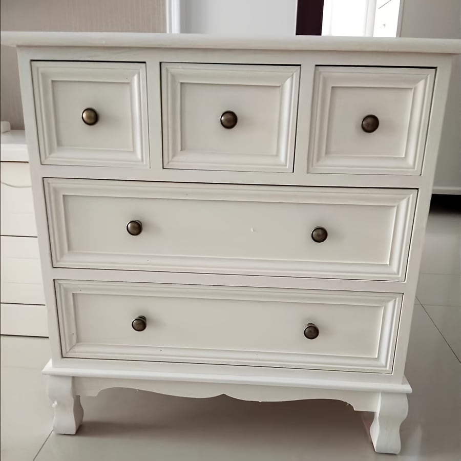 チェスト アンティーク調 5ドロワー 小さめ おしゃれ かわいい インテリア 収納 棚 整理整頓 引き出し ナチュラル カフェ 白 ホワイト