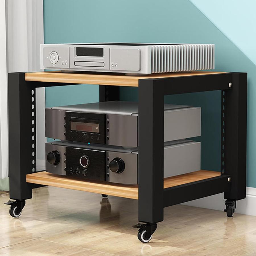 短納期オーディオラック3段キャスター付きインテリア 棚ゲーム機ラックレコード レコード 収納棚ラックゲーム棚木製小さい棚 cdラックレコード台ゲームラック