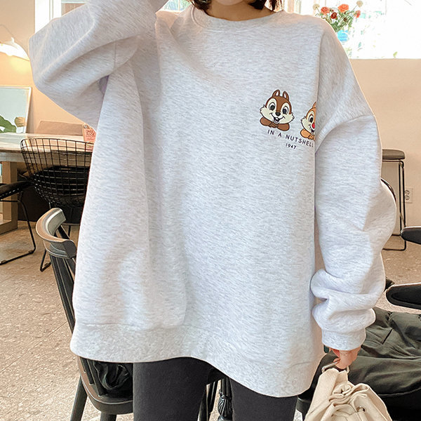 ディズニー純正品起毛捺染マンツーマンTシャツ51775ビッグサイズレディースファッション