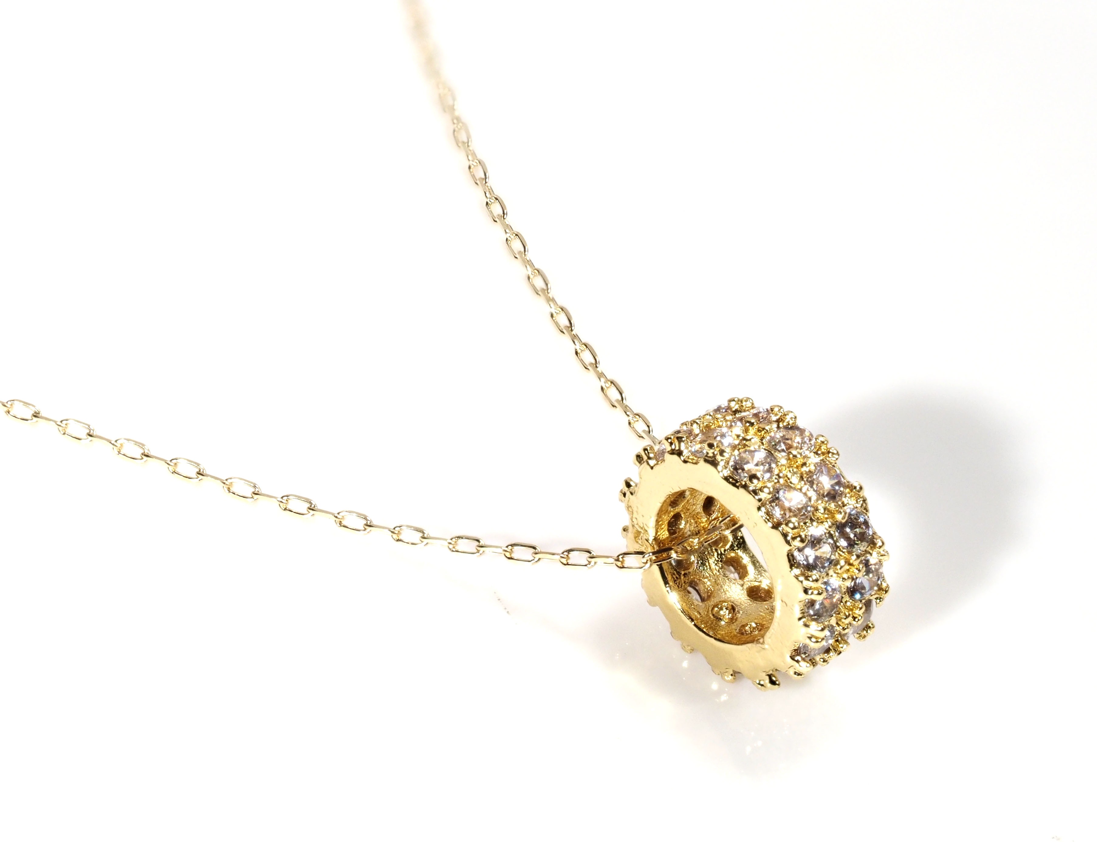 18金製 フル エタニティ ダイヤモンド ネックレス 国内生産品 厳選 K18 ( 刻印有