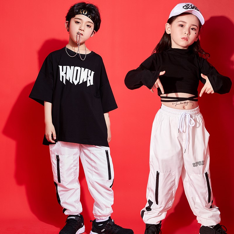 キッズダンス衣装ヒップホップ上下セット子供服HIPHOPJAZZダンスボトムスダンストップス舞台衣装