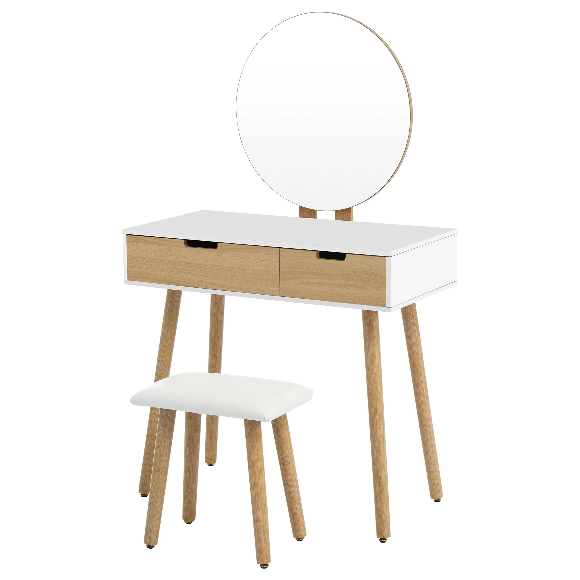 120ドレッサー化粧台 化妆桌 鏡台 梳妆台 化粧テーブル ドレッサーテーブル(ホワイト)