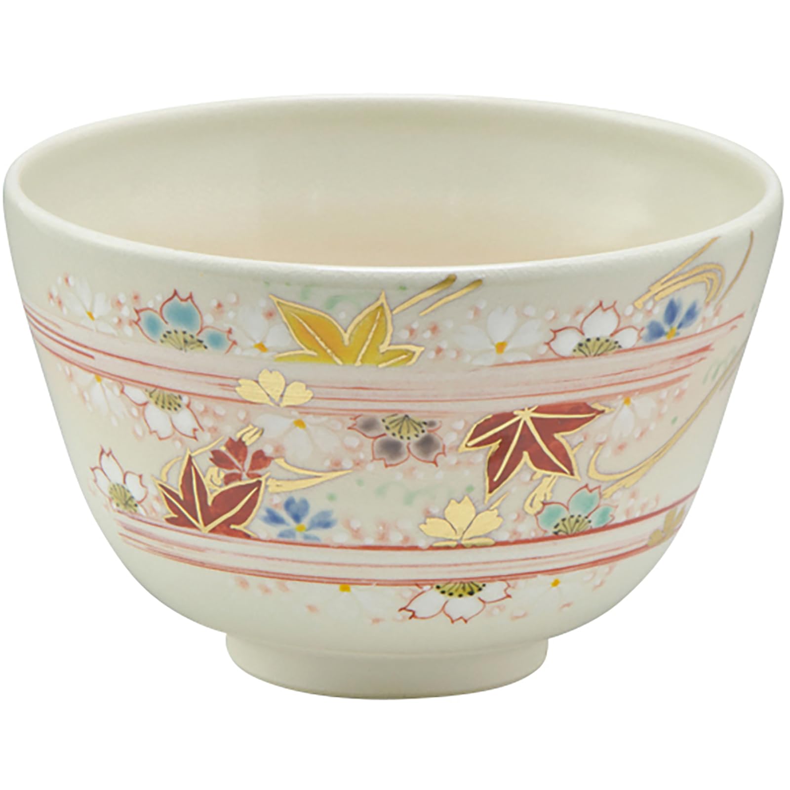 京焼 清水焼 抹茶碗 茶碗 茶道 約12cm 華雲錦 桜 紅葉 日本製 TZH786