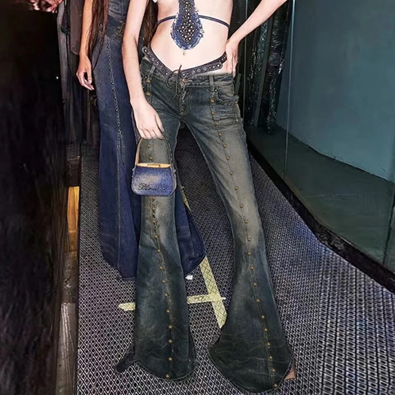 【小到货】25 デニムパンツ ボトムス ハイウエスト ジーンズ K-PP ファッション系韓国風スタイル ゆるダボウェア練習ジーンズ シルエットゆったり レディースカジュアル型メンズライ