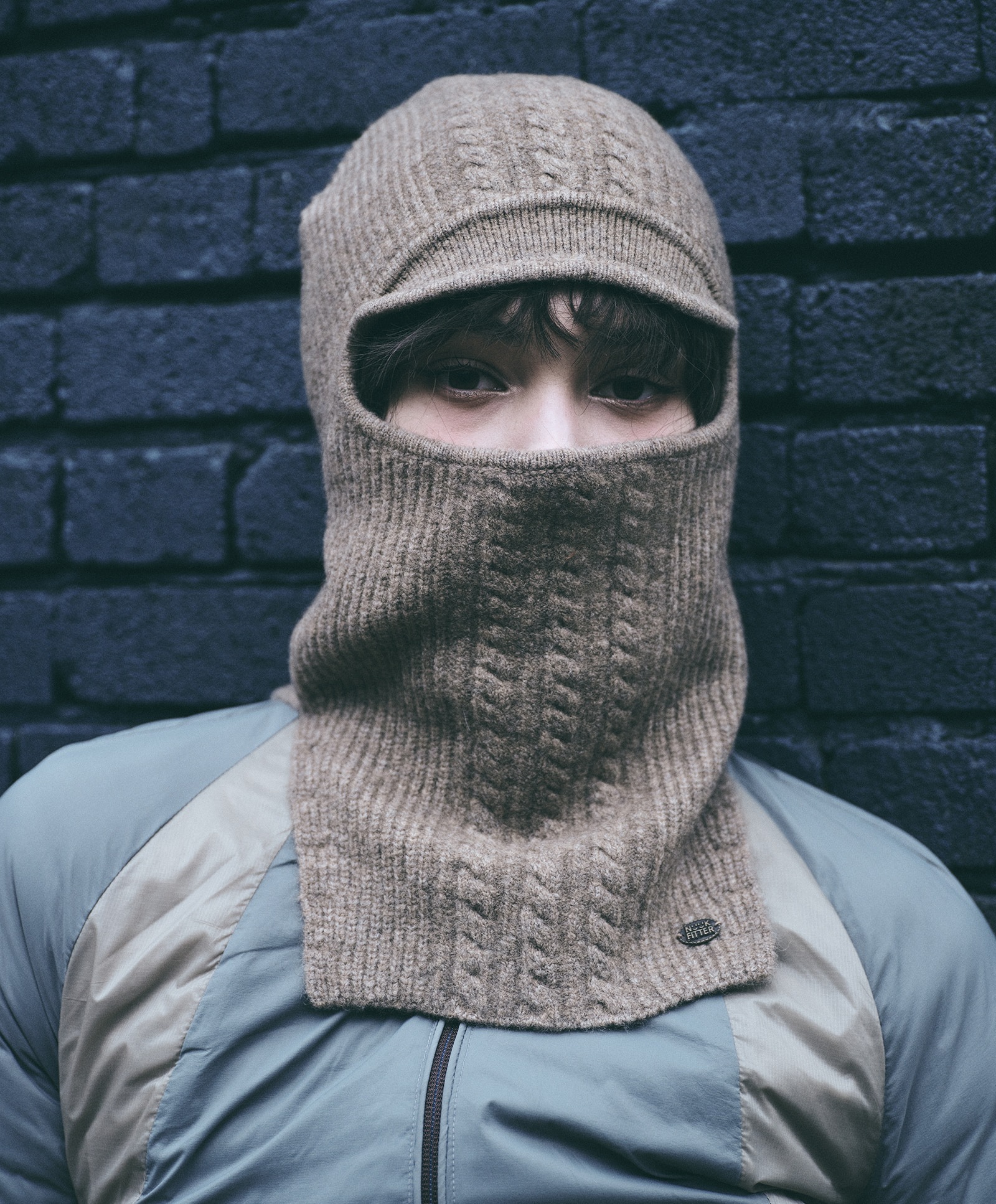 YAK CABLE KNIT BALACLABA [BEIGE]