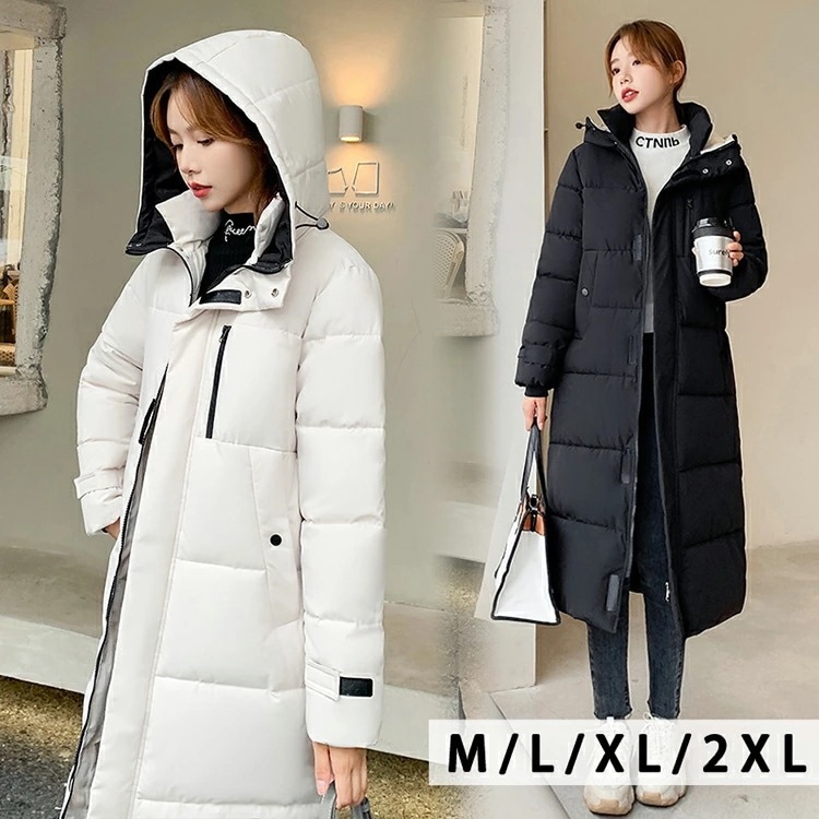 ロングコート レディース 冬 中綿 コート アウター ベンチコート フード付き 大きいサイズ カジュアル シンプル ロング丈 中綿入り 厚手 あったか 防寒 秋冬 M L XL 2XL