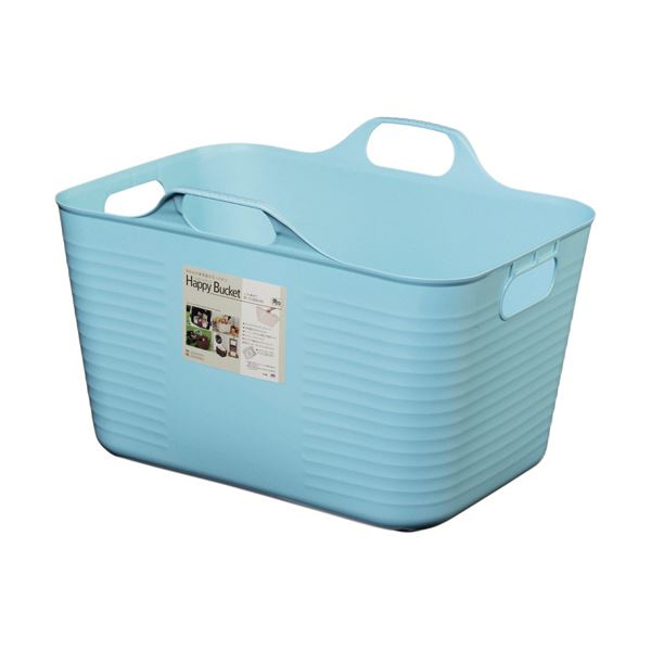 （まとめ）ヒマラヤ化学 ハッピーバケット 本体 角 M ブルー 1個 (×5セット)
